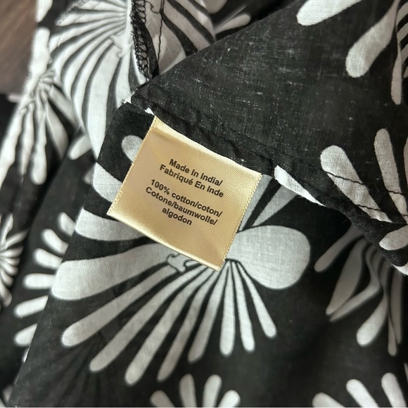 Anthropologie Porridge Peacock Boho Tunic Dress Black White Sz M - Picture 10 of 10